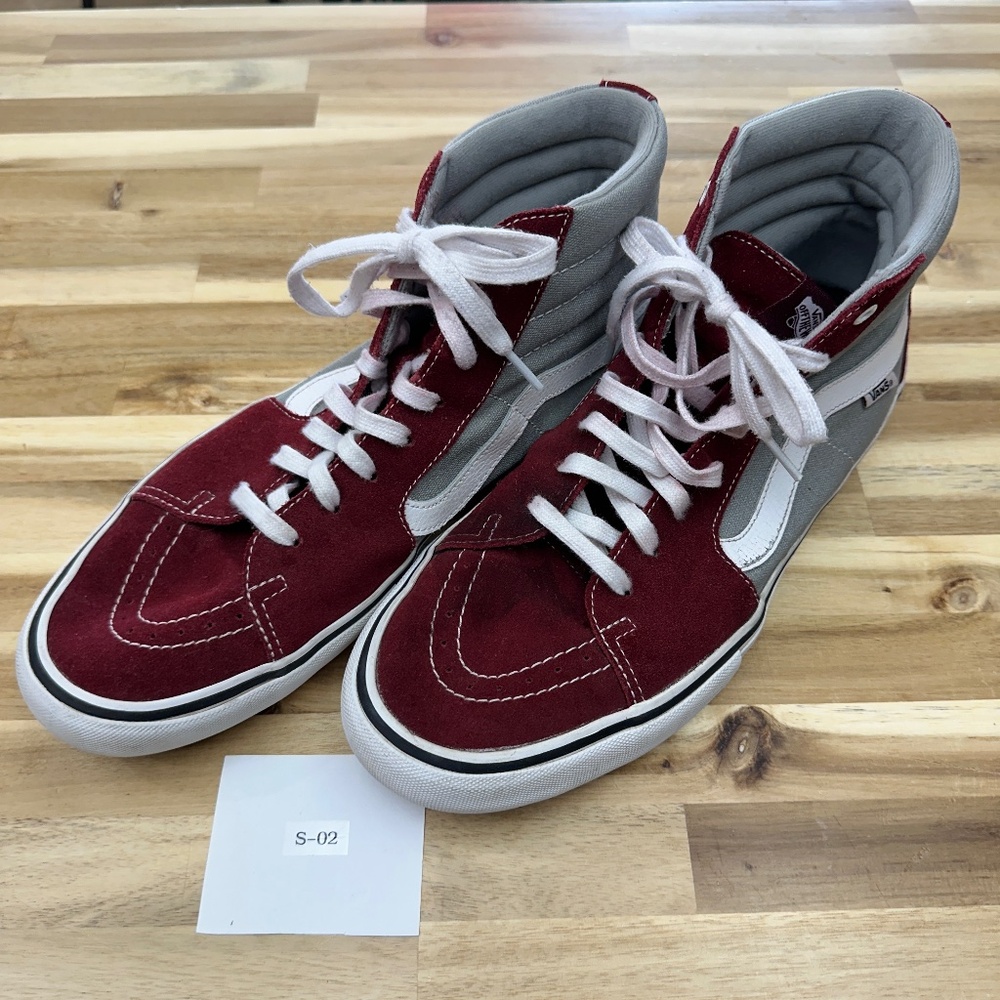 Vans Sk8 Hi Maroon/Grey Men's 13